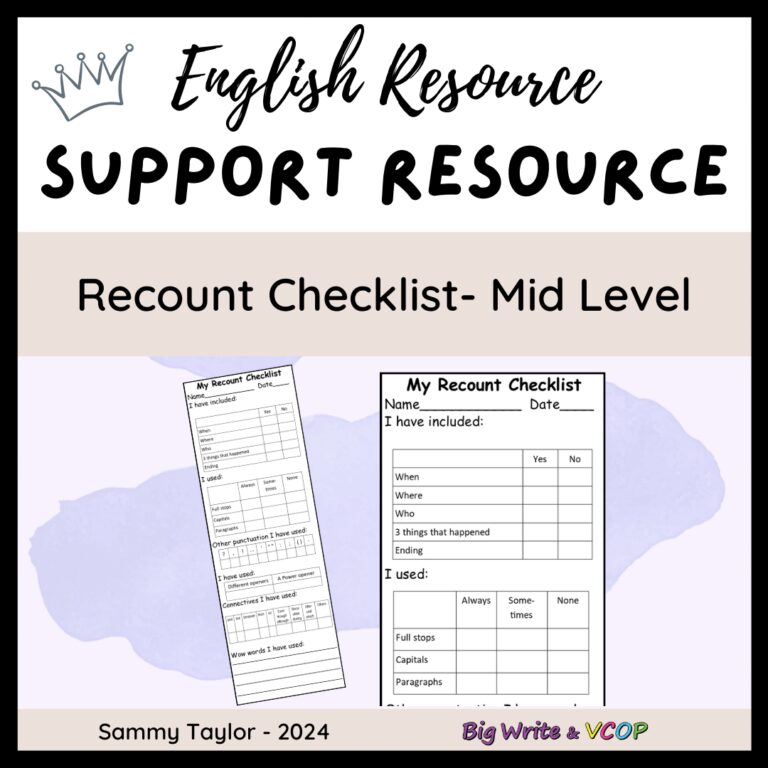 Recount Checklist – Mid Level