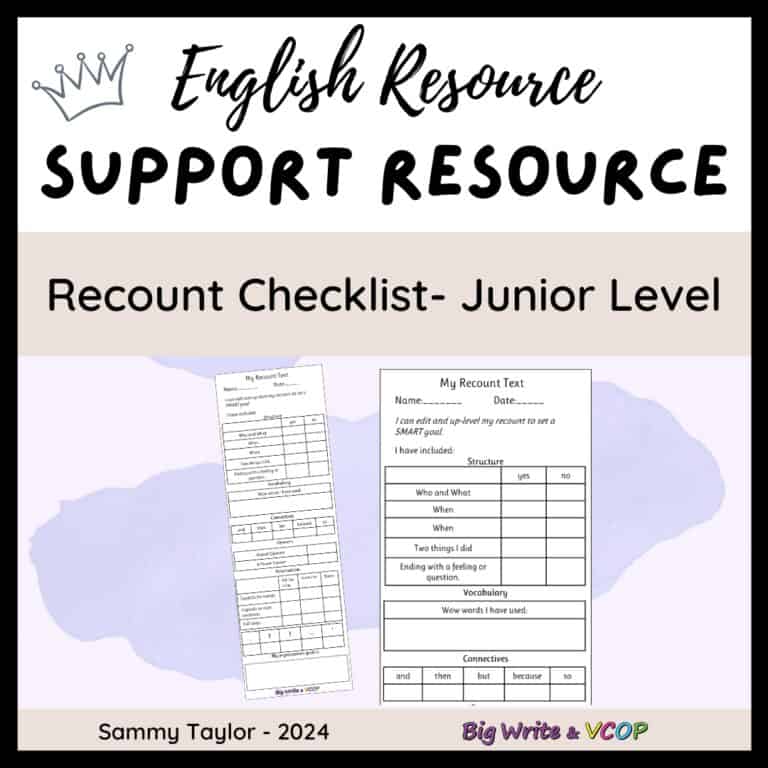 Recount Checklist – Junior Level