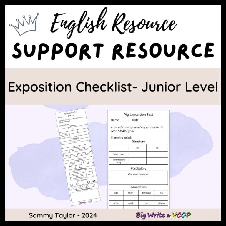 Exposition Checklist – Junior Level