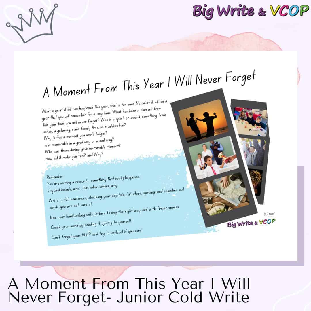 A Moment From This Year I Will Never Forget - Junior Cold Write Stimulus