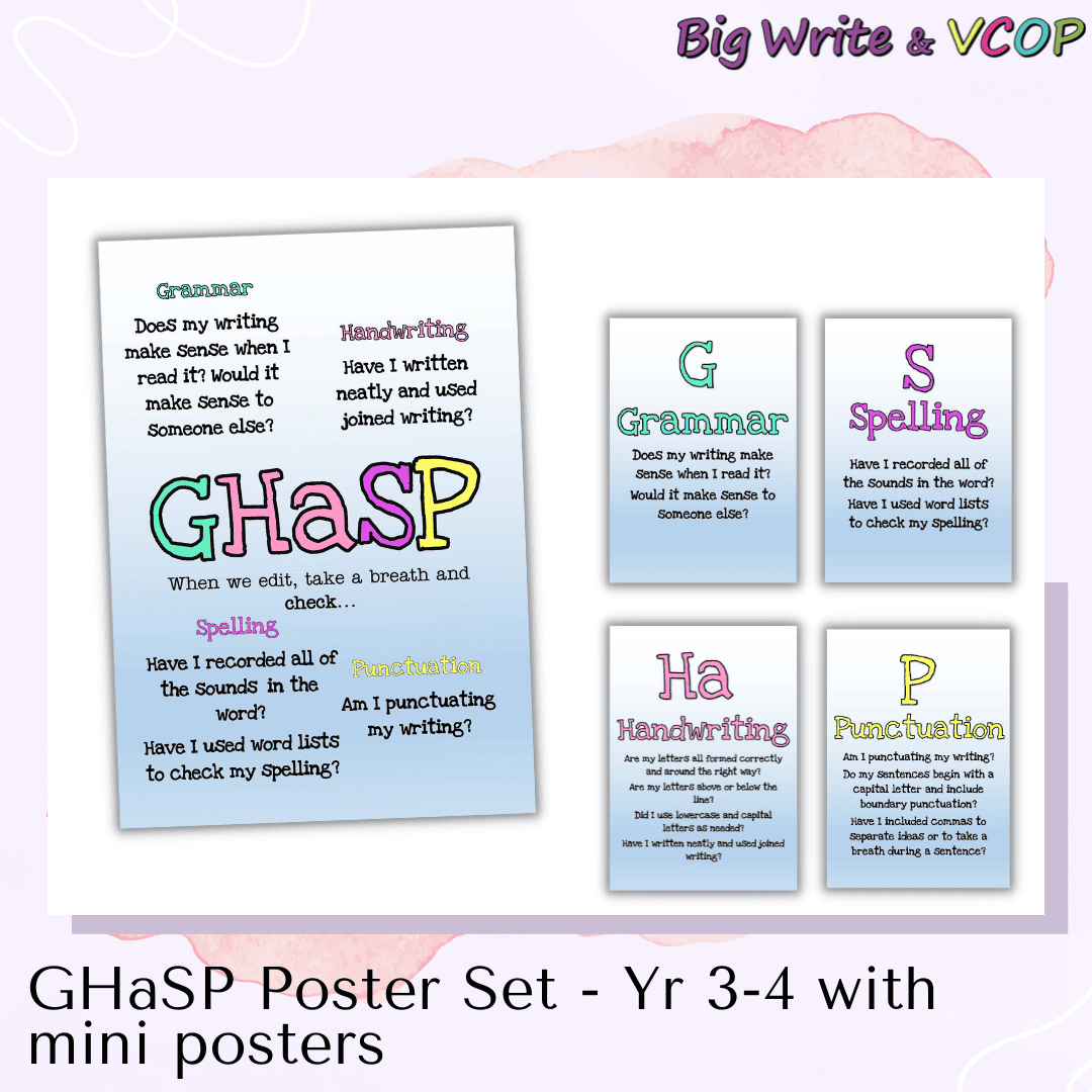 GHaSP Poster Set and Mini Poster Bundle- Year 3-4