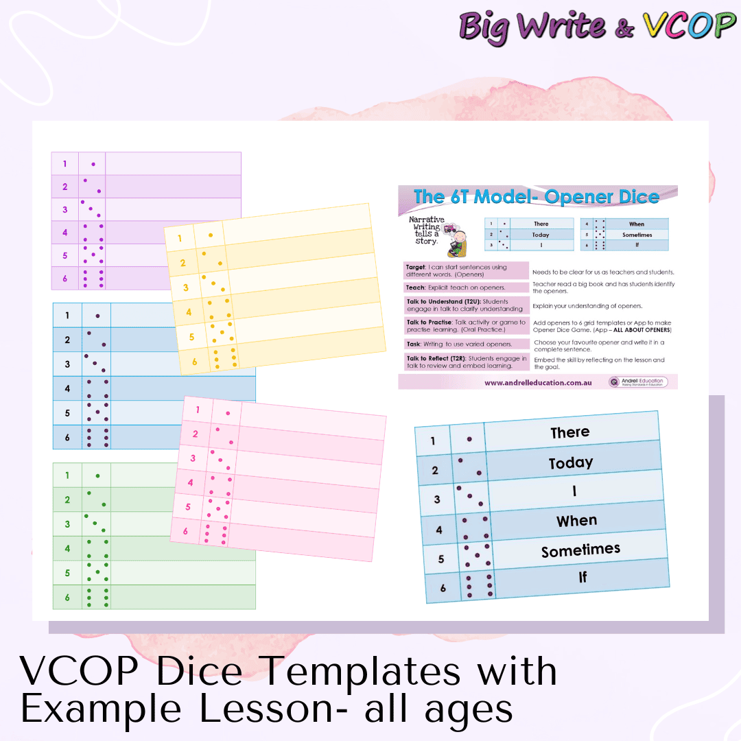 VCOP Dice Game Template