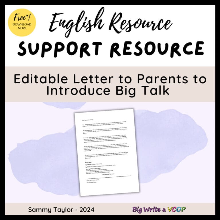 Editable Letter To Parents Introducing Big Talk