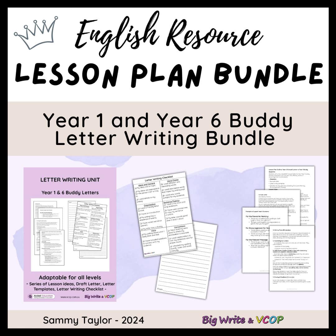 Letter Writing Bundle- Year 1 & Year 6 Buddy Letters
