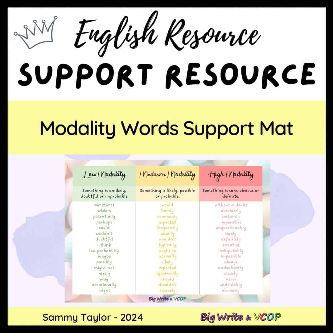 Modality Support Mat for Persuasive Writing