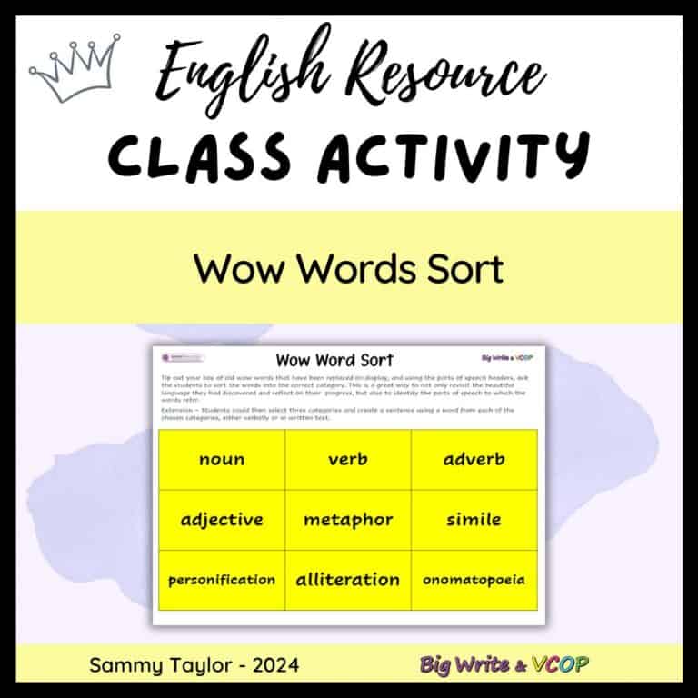 Wow Word Sort Activity
