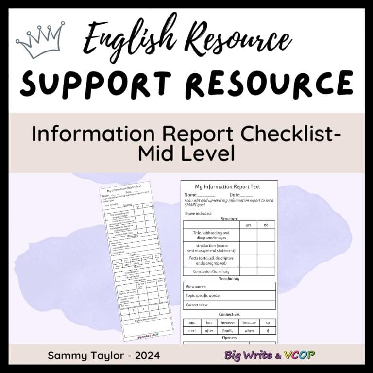 Information Report Checklist - Mid Level