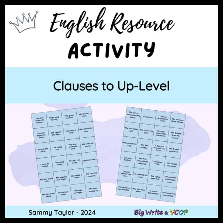 Clauses to Uplevel – Power Openers Writing Cards