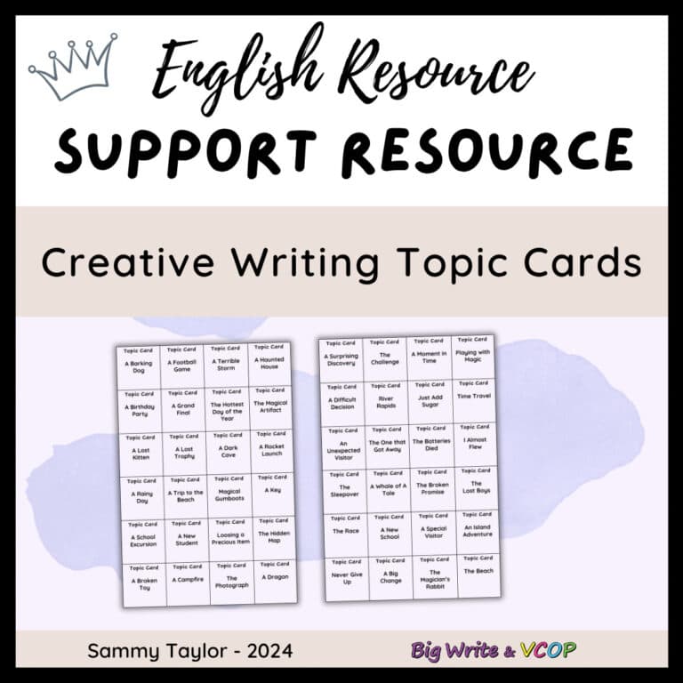 Creative Writing Topic Cards